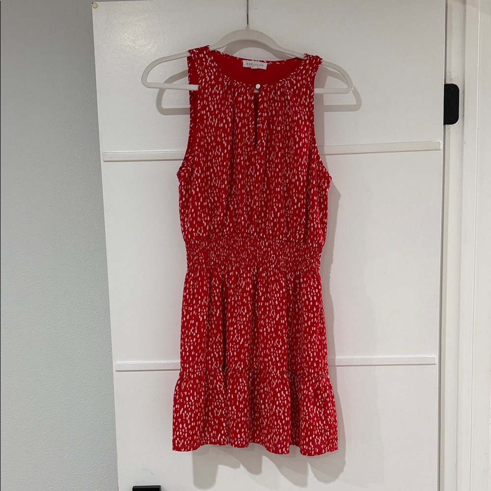 Socialite Red Dress with White Accents